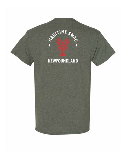 Maritime Swag Newfoundland Mandala Red Lobster Left Chest and Back Men's Tee