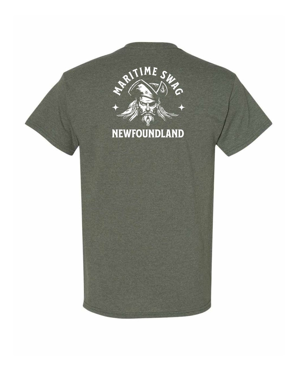 Maritime Swag NFLD Pirate Left Chest and Back Men's Tee