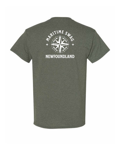 Maritime Swag Newfoundland Compass Left Chest and Back Men's Tee