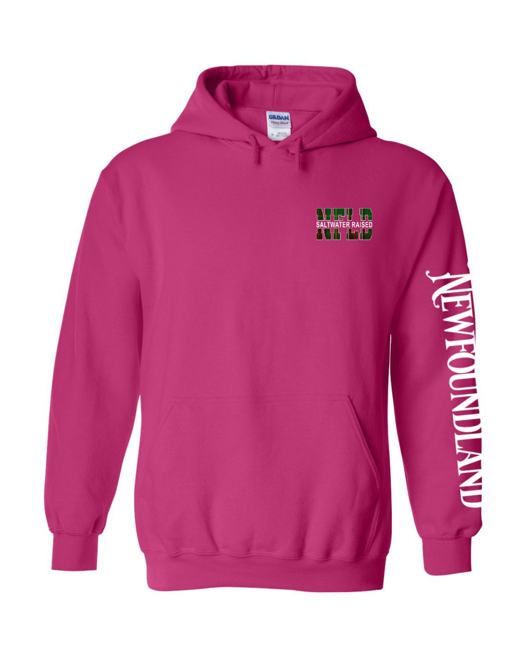 NFLD Saltwater Raised Left Chest and Sleeve Pullover Hoodie - Unisex