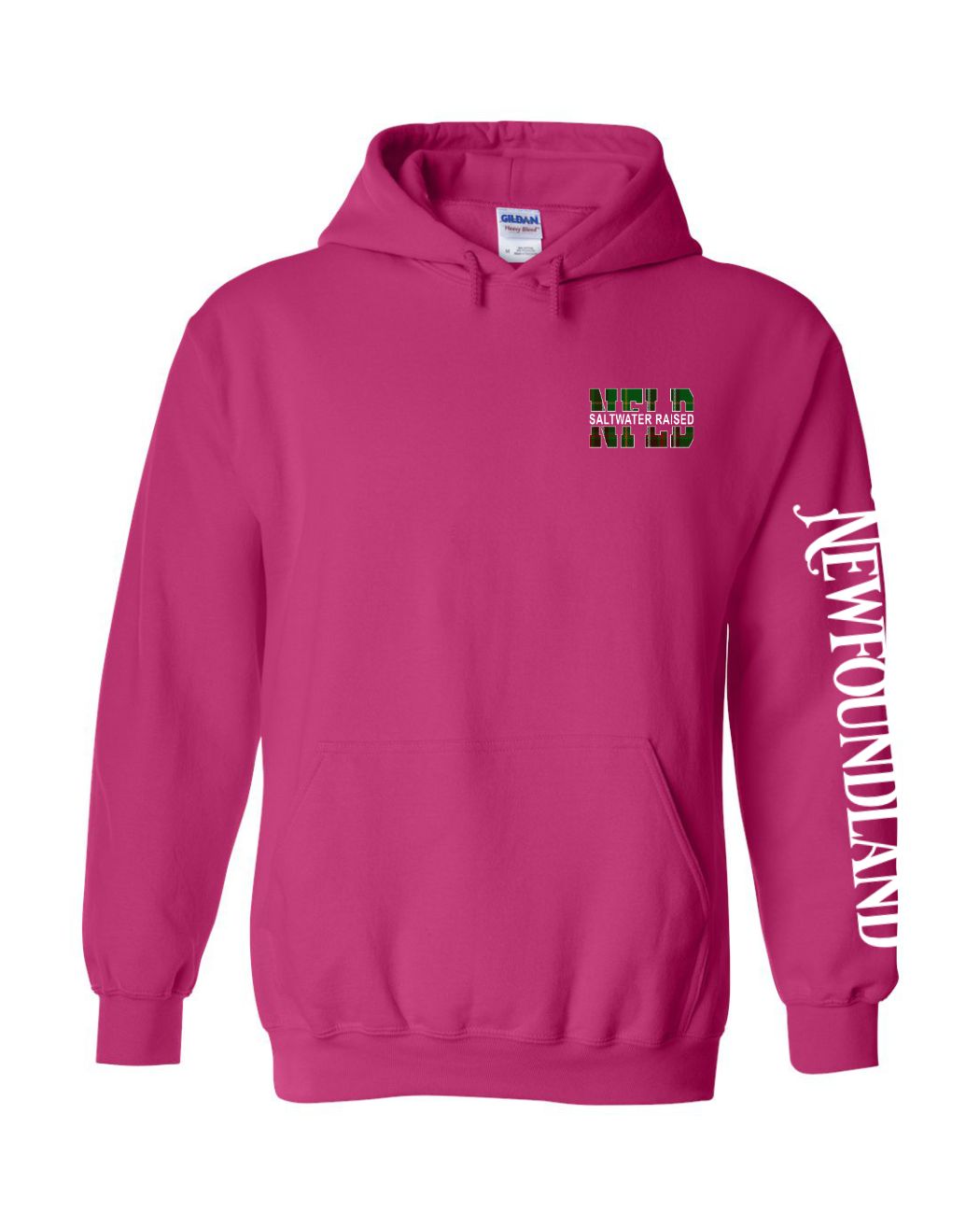 NFLD Saltwater Raised Left Chest and Sleeve Pullover Hoodie - Unisex
