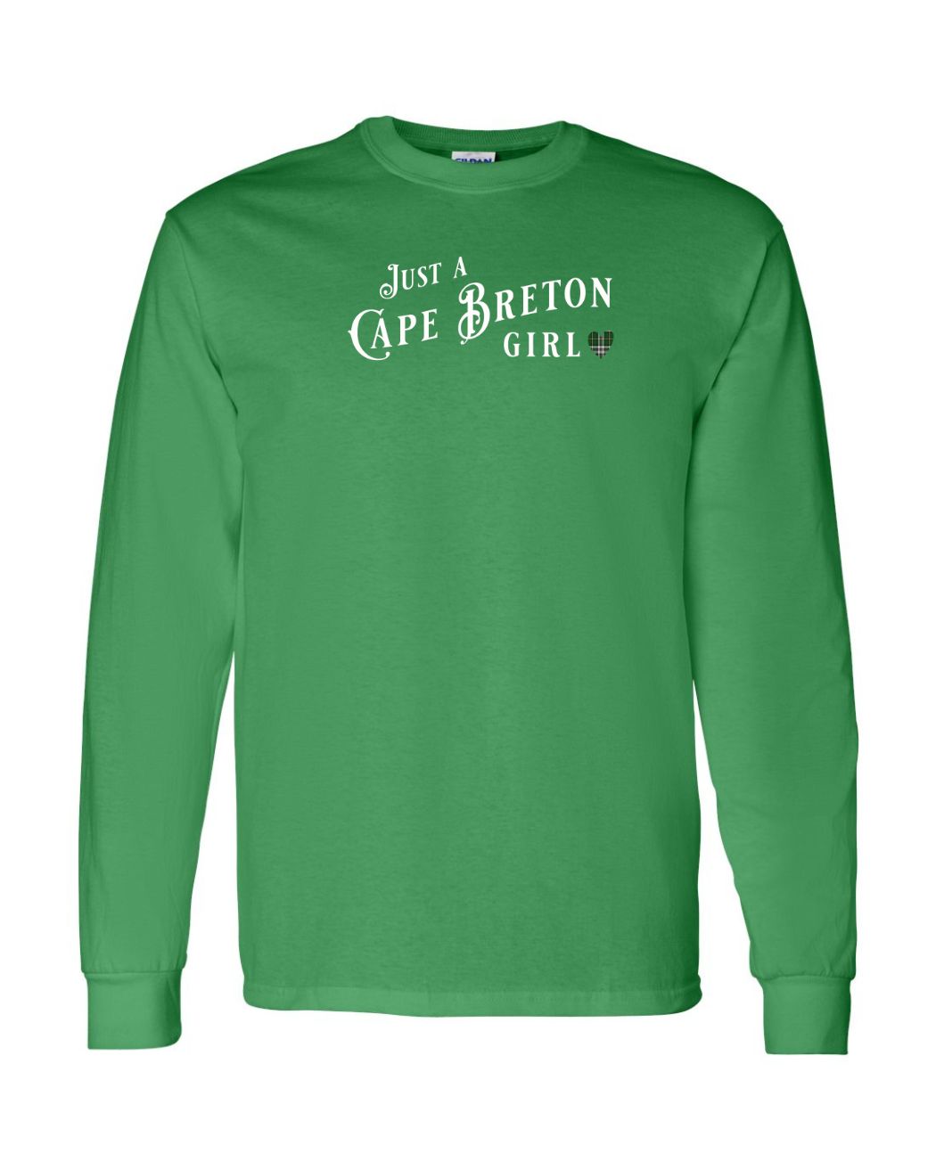 Just a Cape Breton Girl Tartan Left Chest Long Sleeve Tee