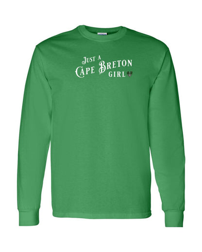 Just a Cape Breton Girl Tartan Left Chest Long Sleeve Tee