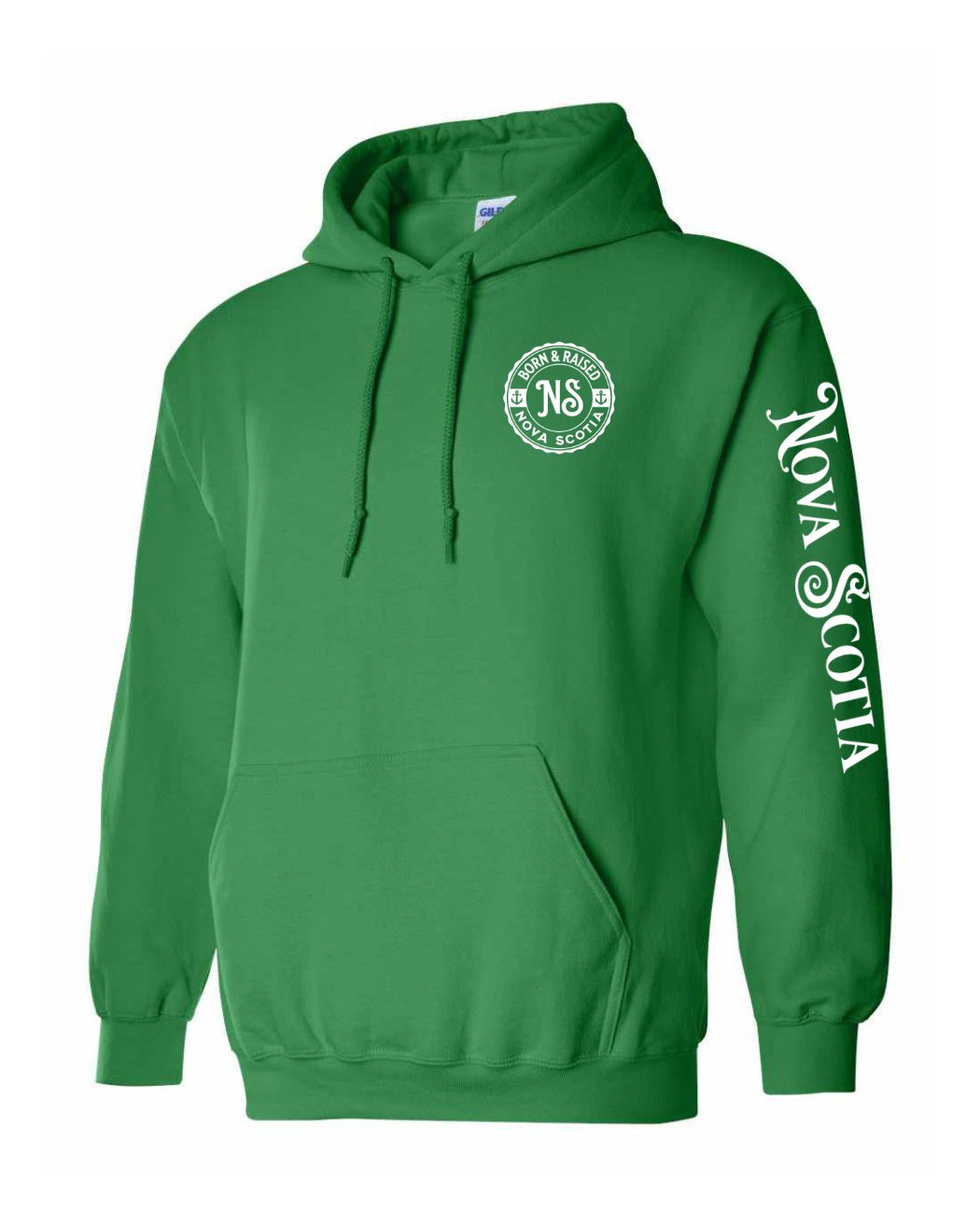 Born and Raised NS Left Chest and Sleeve Pullover Hoodie - Unisex