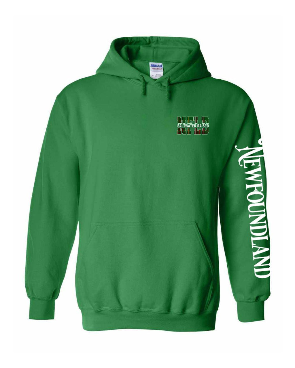 NFLD Saltwater Raised Left Chest and Sleeve Pullover Hoodie - Unisex