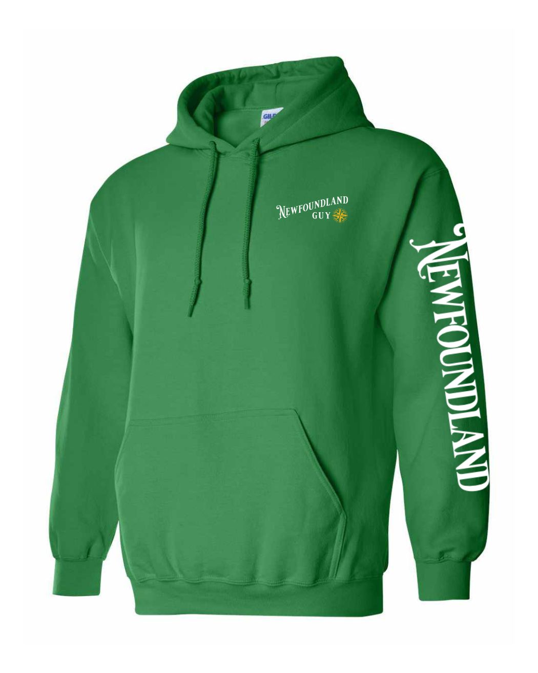 NFLD Guy Yellow Compass Left Chest and Sleeve Pullover Hoodie - Unisex