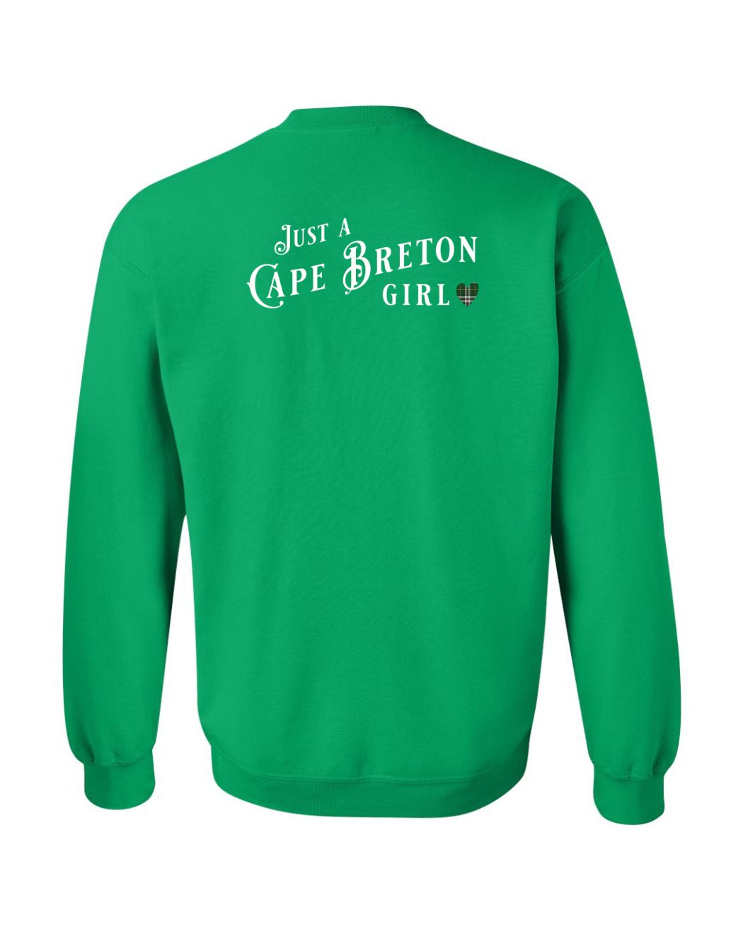 Just a Cape Breton Girl Tartan Left Chest and Back Crewneck Sweatshirt