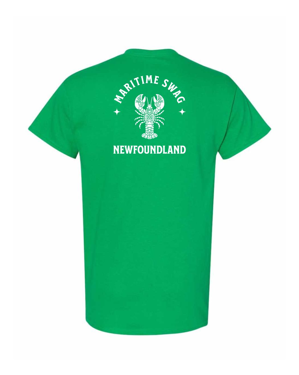 Maritime Swag NFLD Mandala white Lobster Left Chest and Back Men's Tee