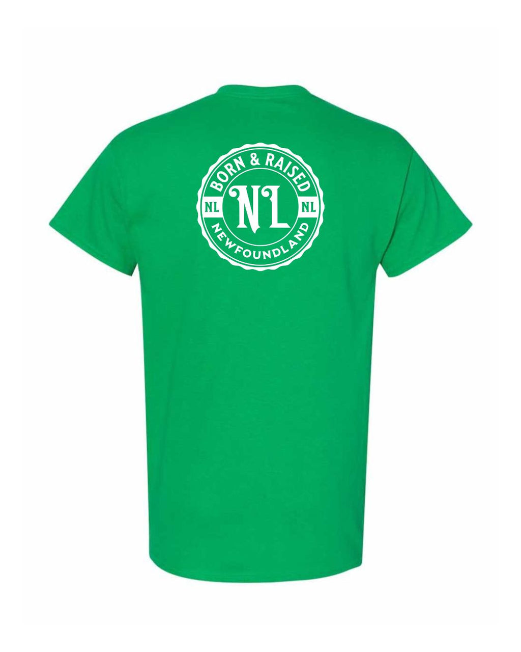 Born & Raised NFLD Left Chest and Back Men's Tee