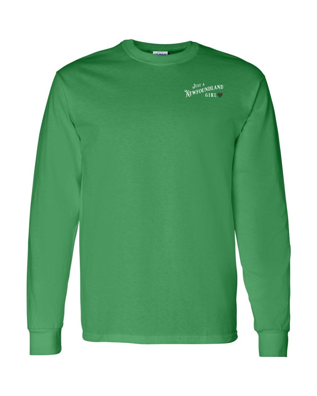Just a Newfoundland Girl Tartan Left Chest Long Sleeve
