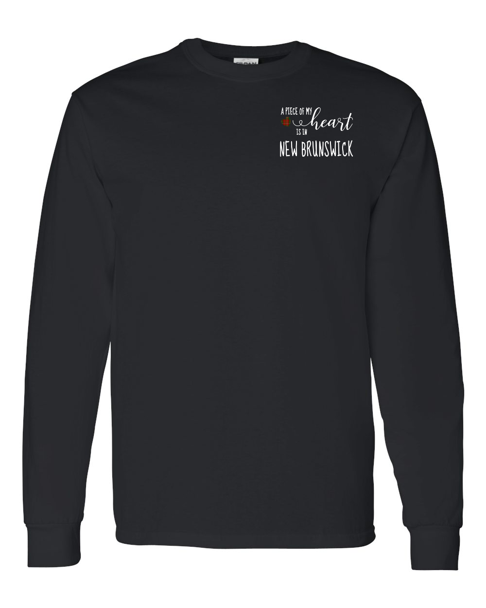 A piece of My heart in NB Tartan Heart Left Chest and Back Long Sleeve Tee - Unisex