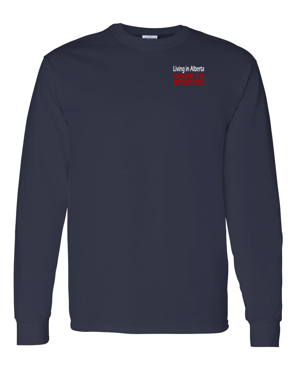 Living Alberta Made in NB Left Chest and Back Long Sleeve Tee - Unisex