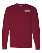 Made In NB ( White Lettering) Left Chest Long Sleeve Tee - Unisex