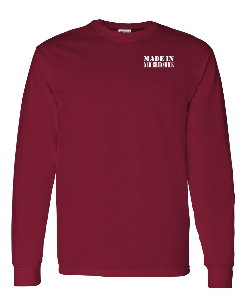 Made In NB ( White Lettering) Left Chest Long Sleeve Tee - Unisex