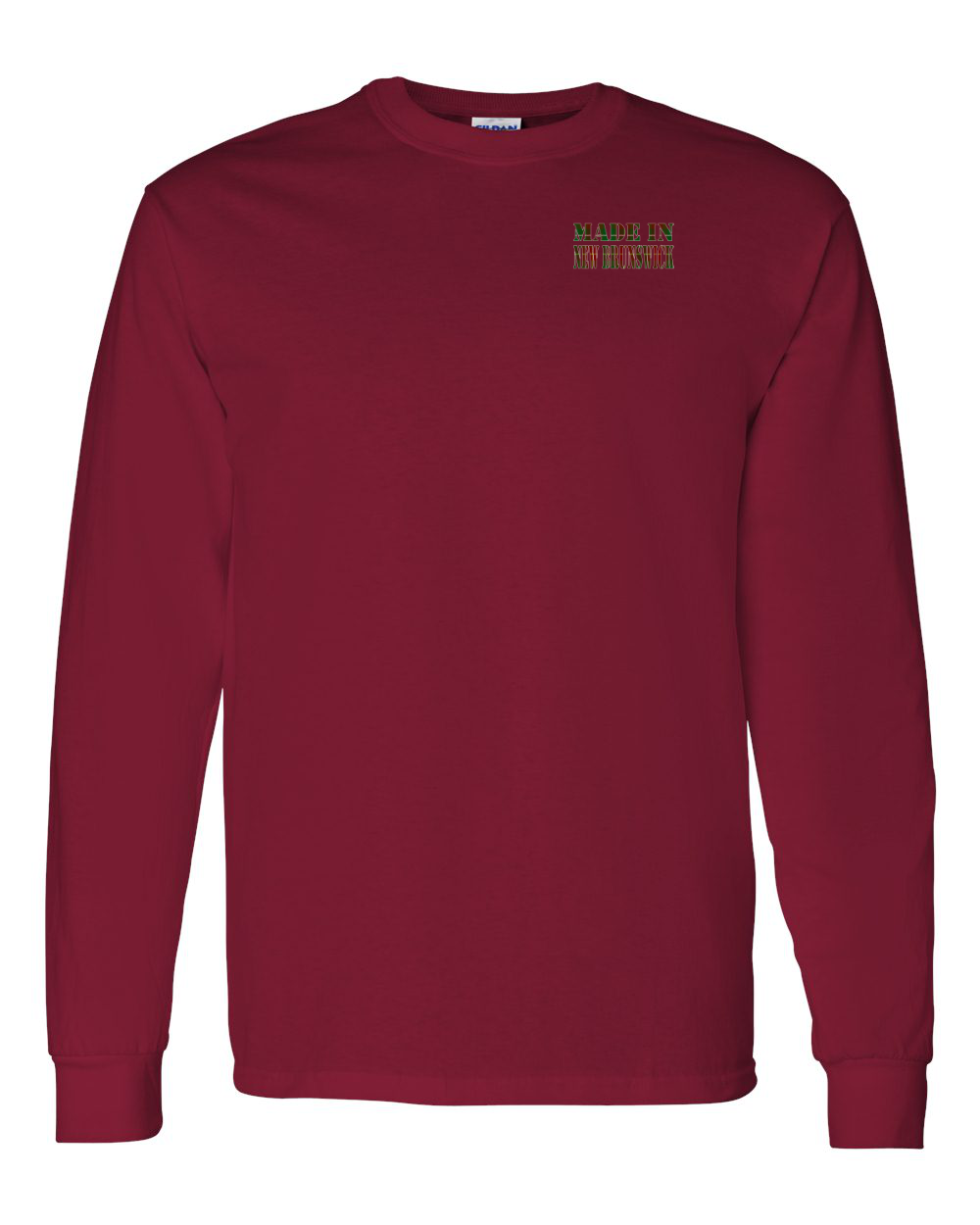 Made In NB ( Tartan Lettering) Left Chest and Back Long Sleeve Tee - Unisex