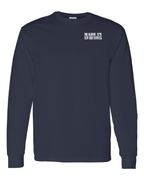 Made In NB ( White Lettering) Left Chest Long Sleeve Tee - Unisex