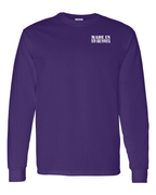 Made In NB ( White Lettering) Left Chest and Back Long Sleeve Tee - Unisex