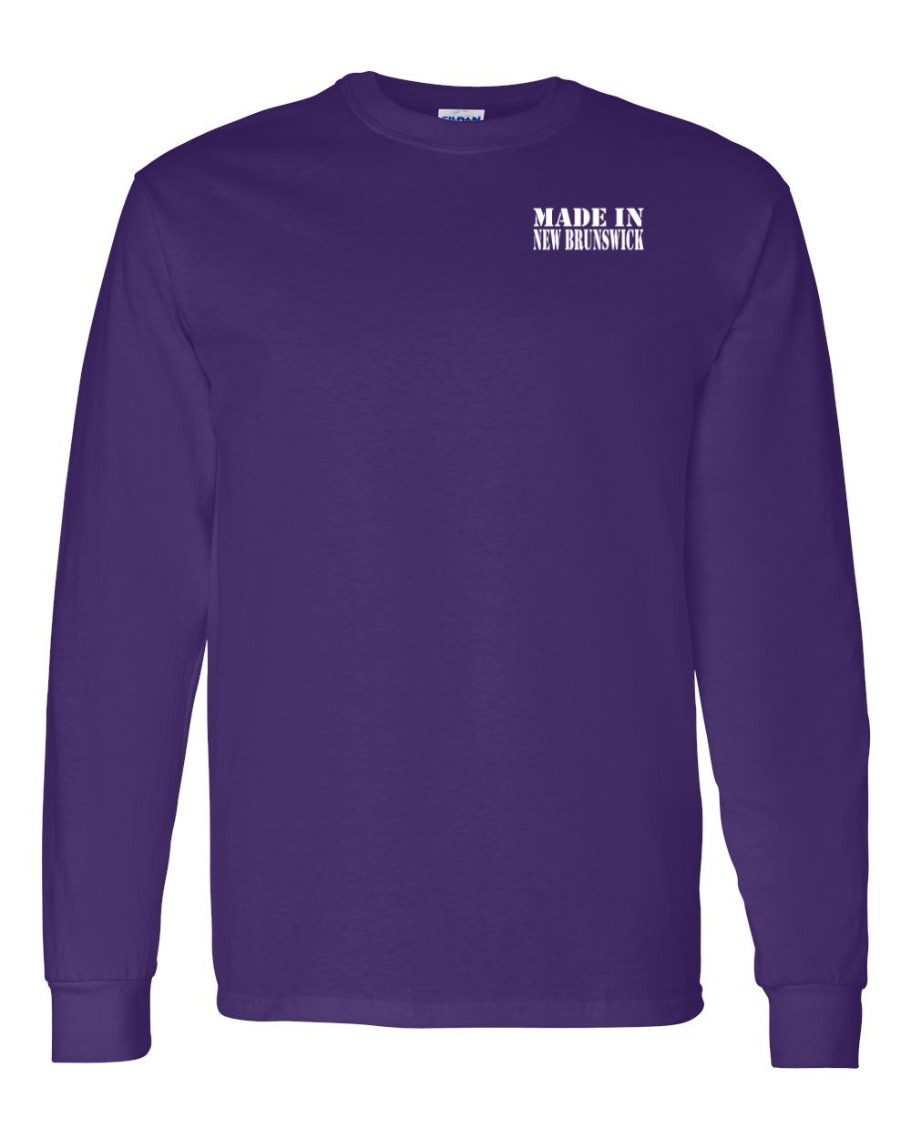 Made In NB ( White Lettering) Left Chest and Back Long Sleeve Tee - Unisex