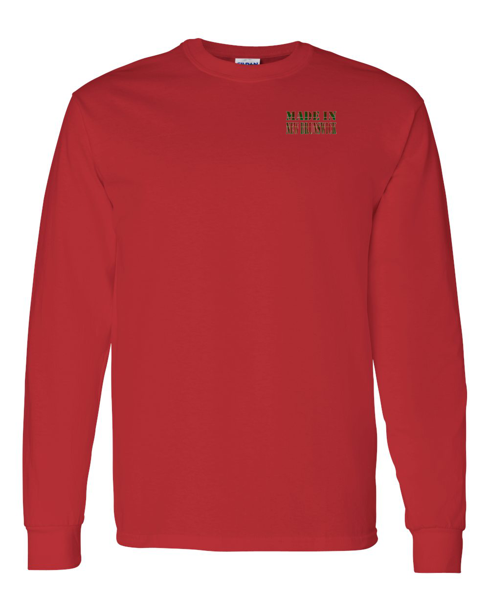 Made In NB ( Tartan Lettering) Left Chest and Back Long Sleeve Tee - Unisex