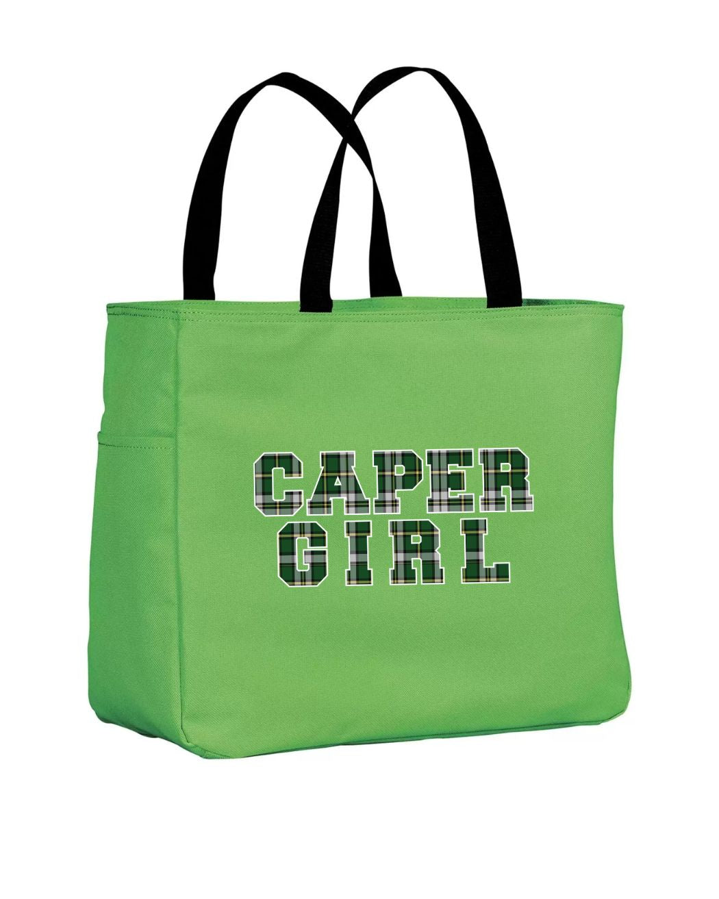 Caper Girl tartan lettering Tote Bag