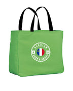 Acadian Born And Raised Acadian Flag Center Tote Bag