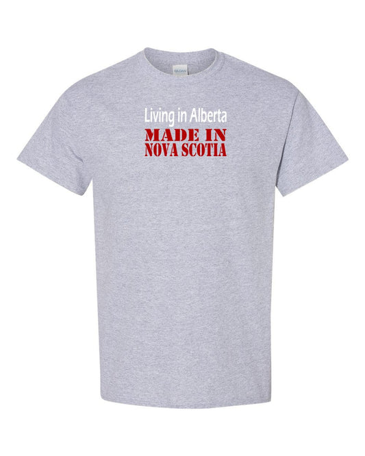 Living In Alberta Made In Nova Scotia Small Unisex Sports Grey Men's Tee