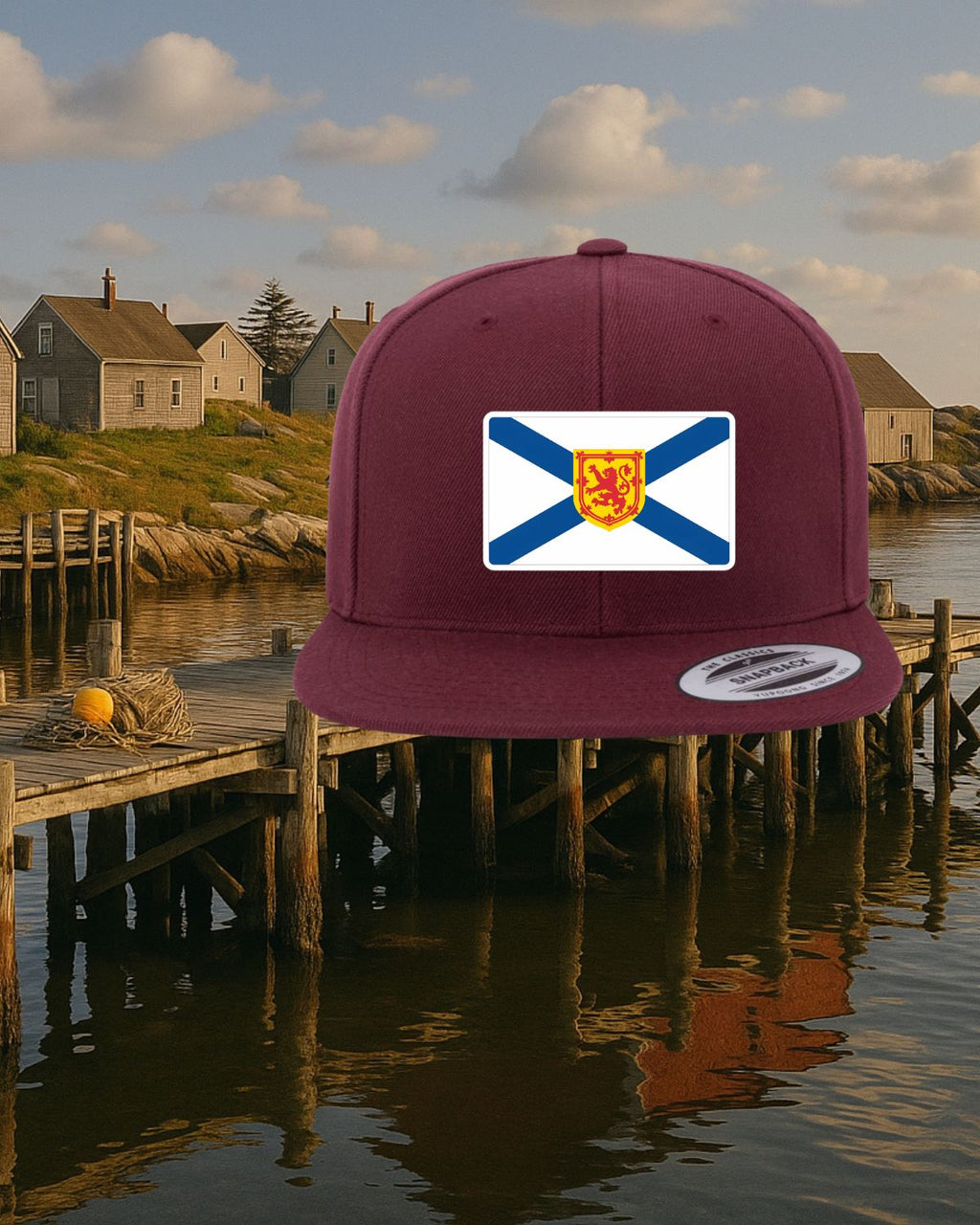 NS Flag Patch Flat Brim Hat
