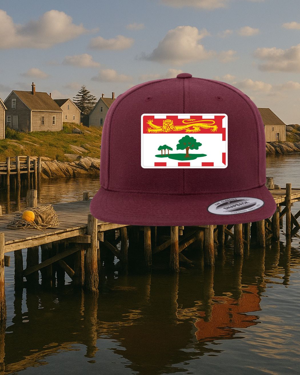 Prince Edward Island Flag Patch Flat Brim Hat