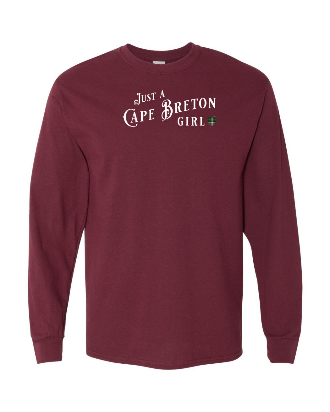 Just a Cape Breton Girl Tartan Left Chest Long Sleeve Tee