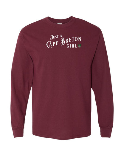 Just a Cape Breton Girl Tartan Left Chest Long Sleeve Tee