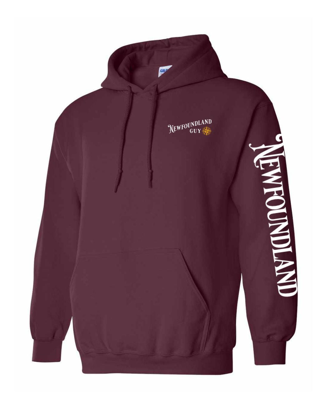NFLD Guy Yellow Compass Left Chest and Sleeve Pullover Hoodie - Unisex
