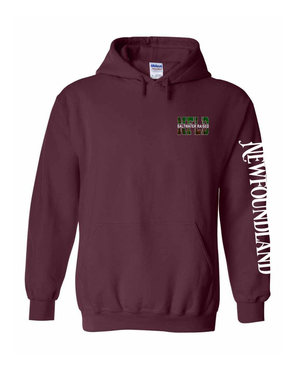 NFLD Saltwater Raised Left Chest and Sleeve Pullover Hoodie - Unisex