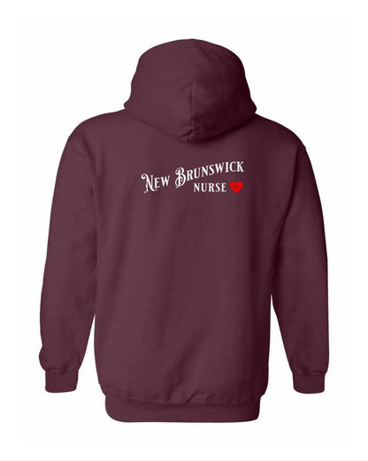 New Brunswick Nurse Left Chest and Back Pullover Hoodie