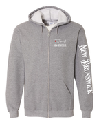 A piece of my Heart NB red heart Left Chest and Sleeve Zip Hoodie - Unisex