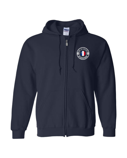Ne Et Eleve Acadienne Left Chest and Back Zip Hoodie French