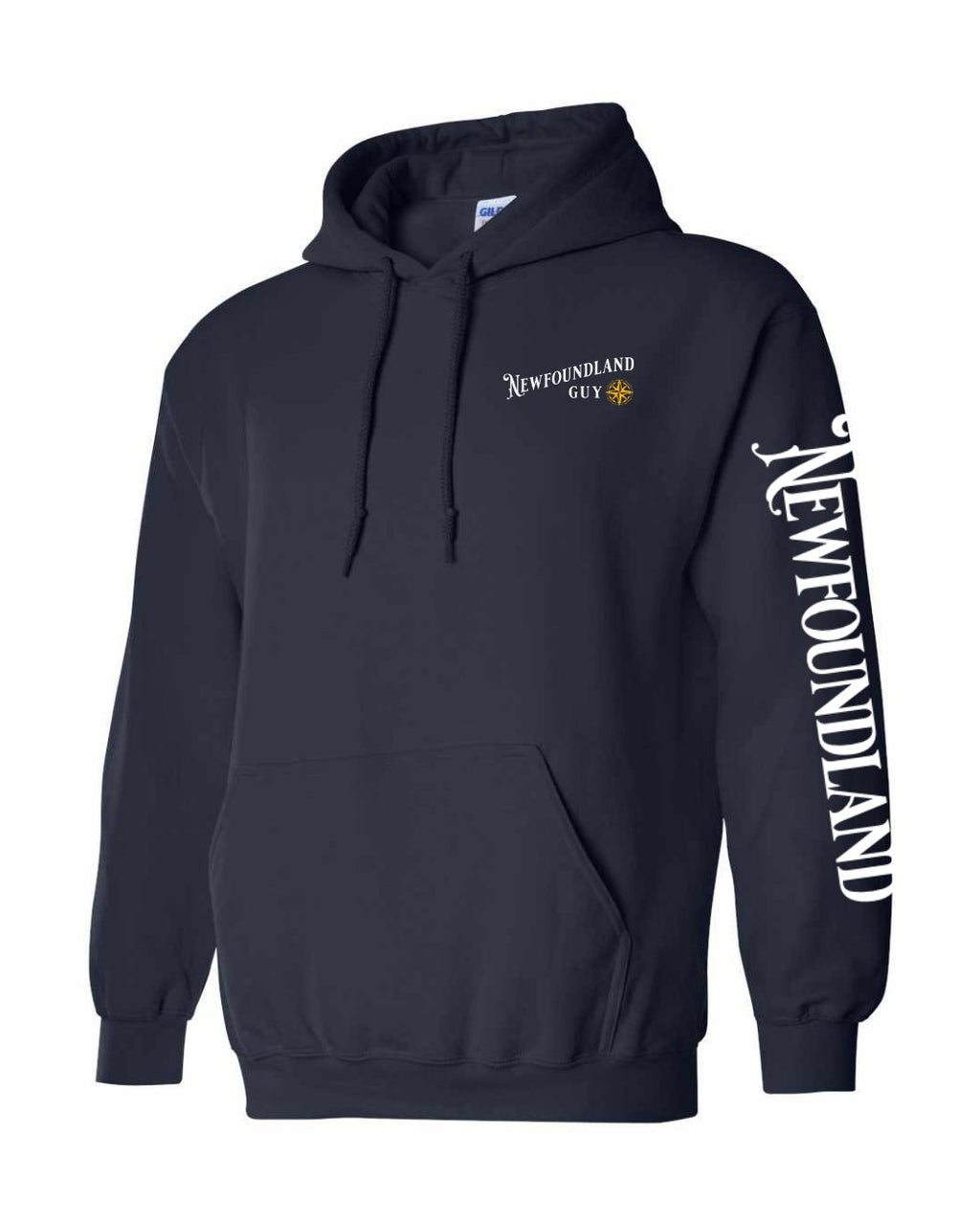 NFLD Guy Yellow Compass Left Chest and Sleeve Pullover Hoodie - Unisex