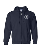 Fier D'etre Acadien White Design Left Chest Only French Zip Hoodie - Unisex