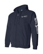 NS Girl Red Heart Left Chest and Sleeve Zip Hoodie - Unisex