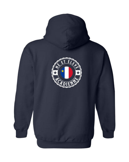 Ne Et Eleve Acadienne Left Chest and Back Zip Hoodie French