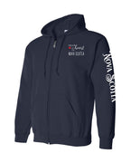 A piece of my heart Red Heart NS Left Chest and Sleeve Zip Hoodie - Unisex
