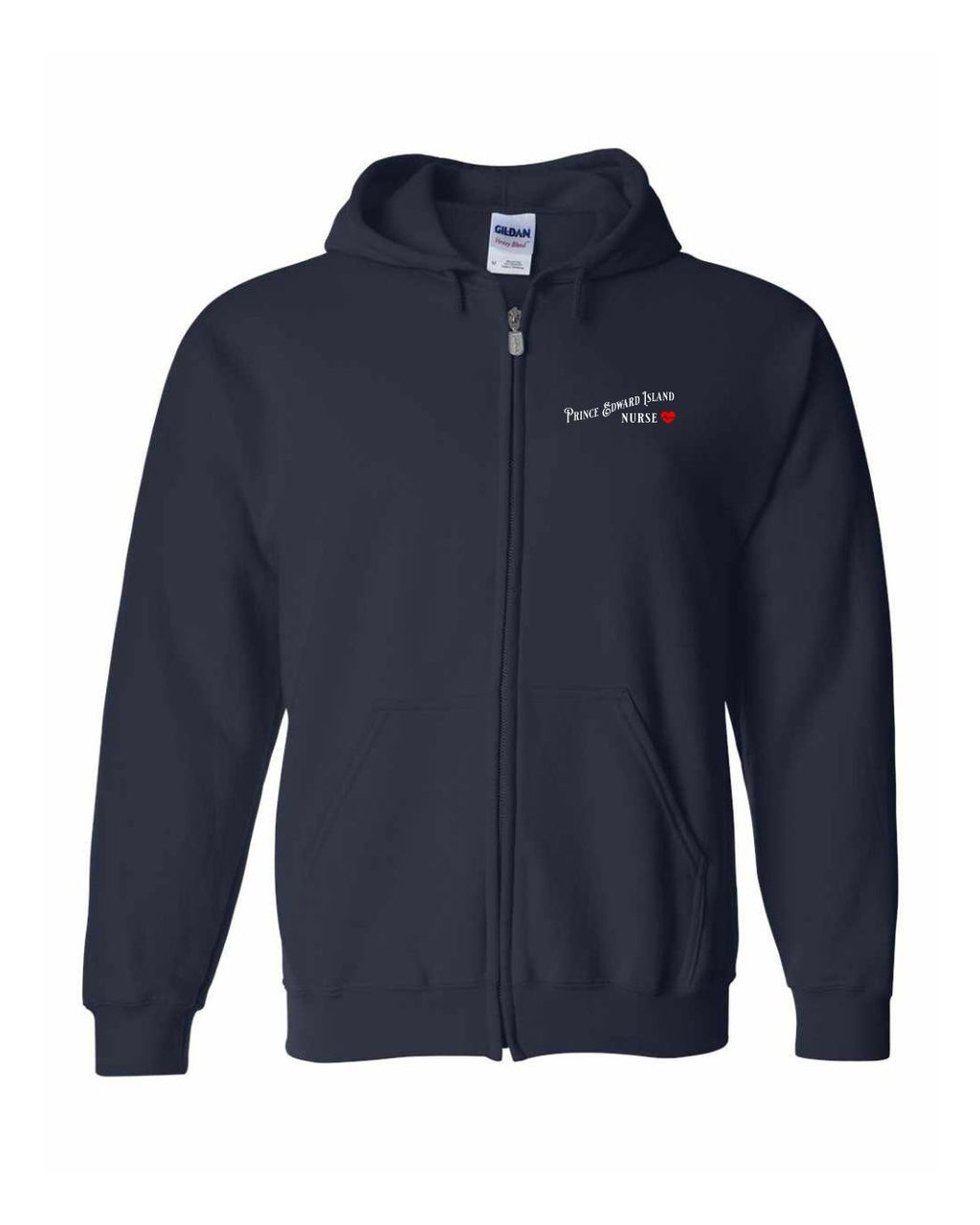 PEI Nurse Left Chest and Back Zip Hoodie - Unisex