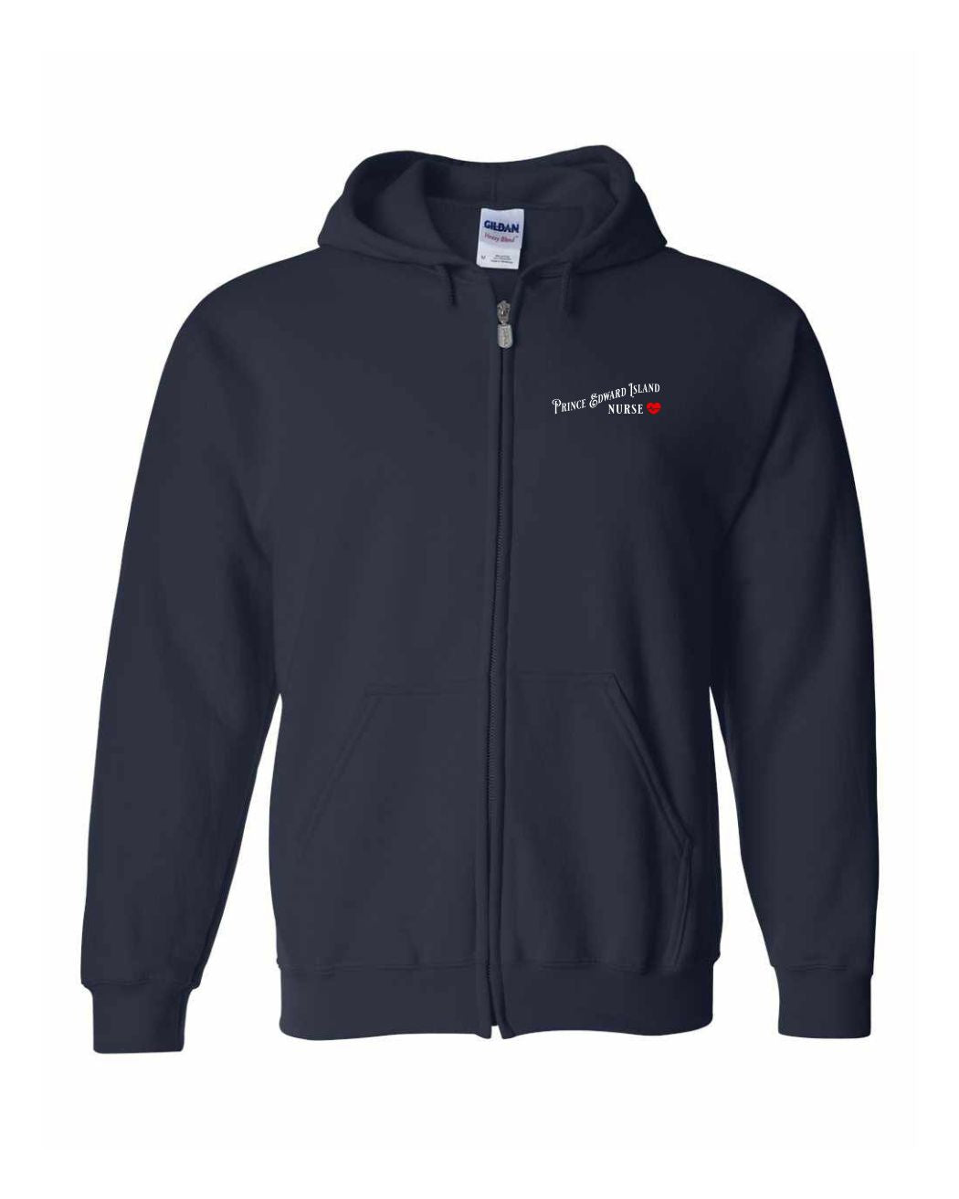 PEI Nurse Left Chest and Back Zip Hoodie - Unisex