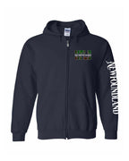 NFLD Saltwater Raised Left Chest And Sleeve Zip Hoodie - Unisex