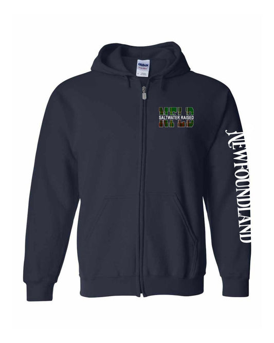 Newfoundland Saltwater Raised Left Chest And Sleeve Zip Hoodie
