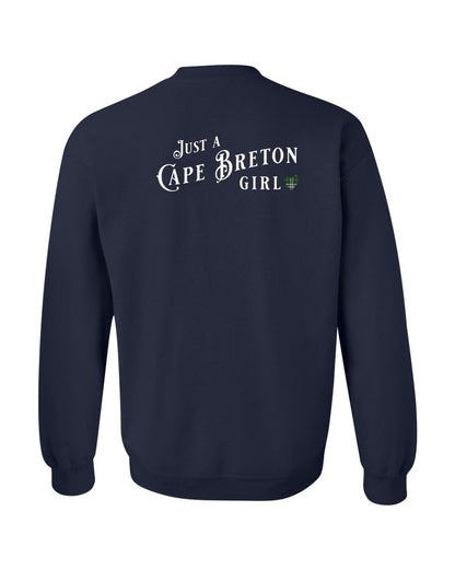 Just a Cape Breton Girl Tartan Left Chest and Back Crewneck Sweatshirt