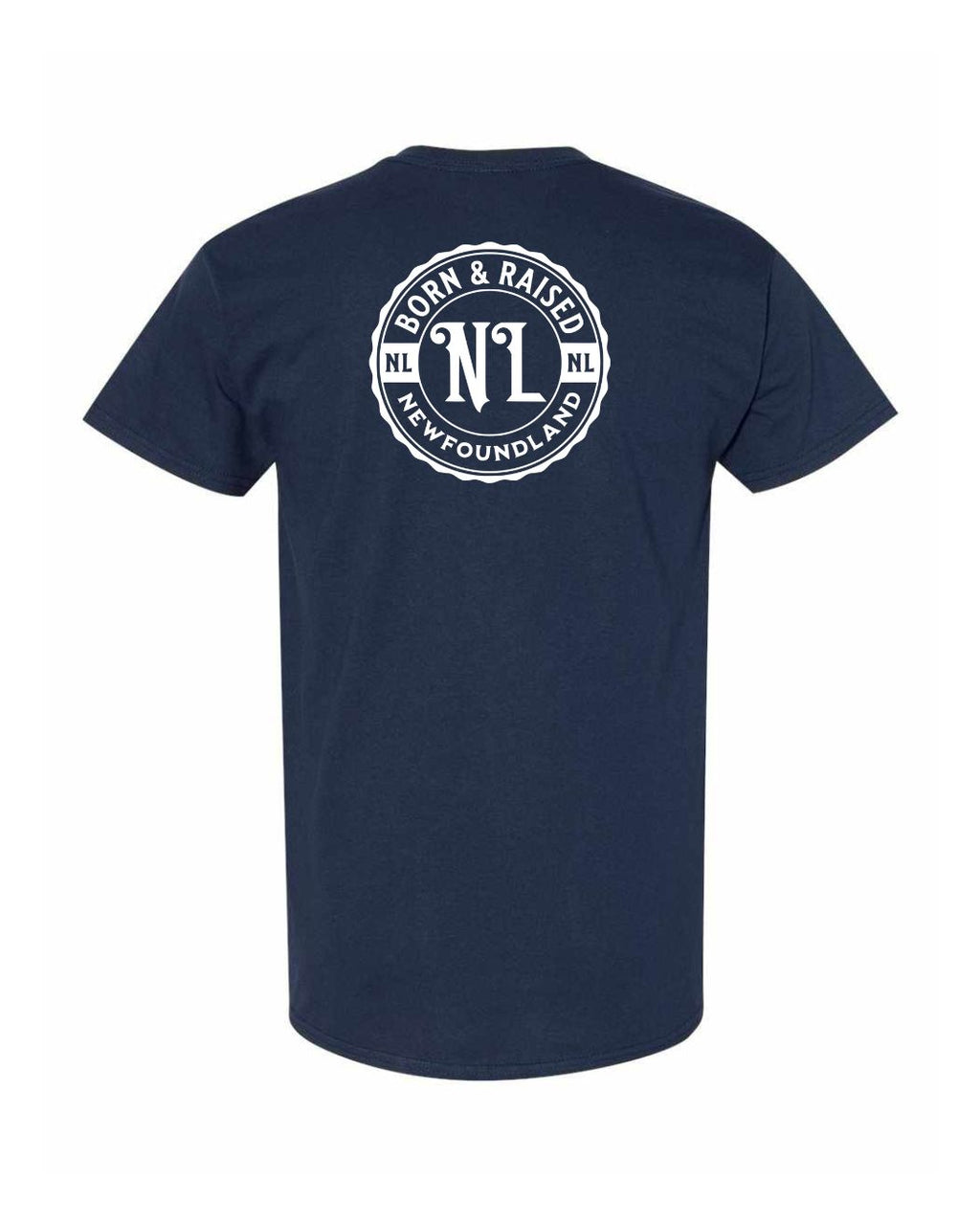Born & Raised NFLD Left Chest and Back Men's Tee