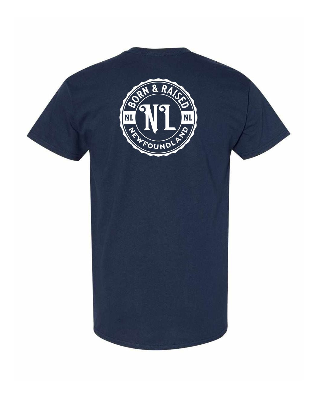 Born & Raised NFLD Left Chest and Back Men's Tee