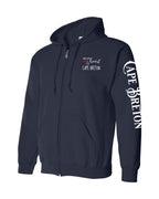 A piece of my Heart CB Red Heart Left Chest and Sleeve Zip Hoodie - Unisex