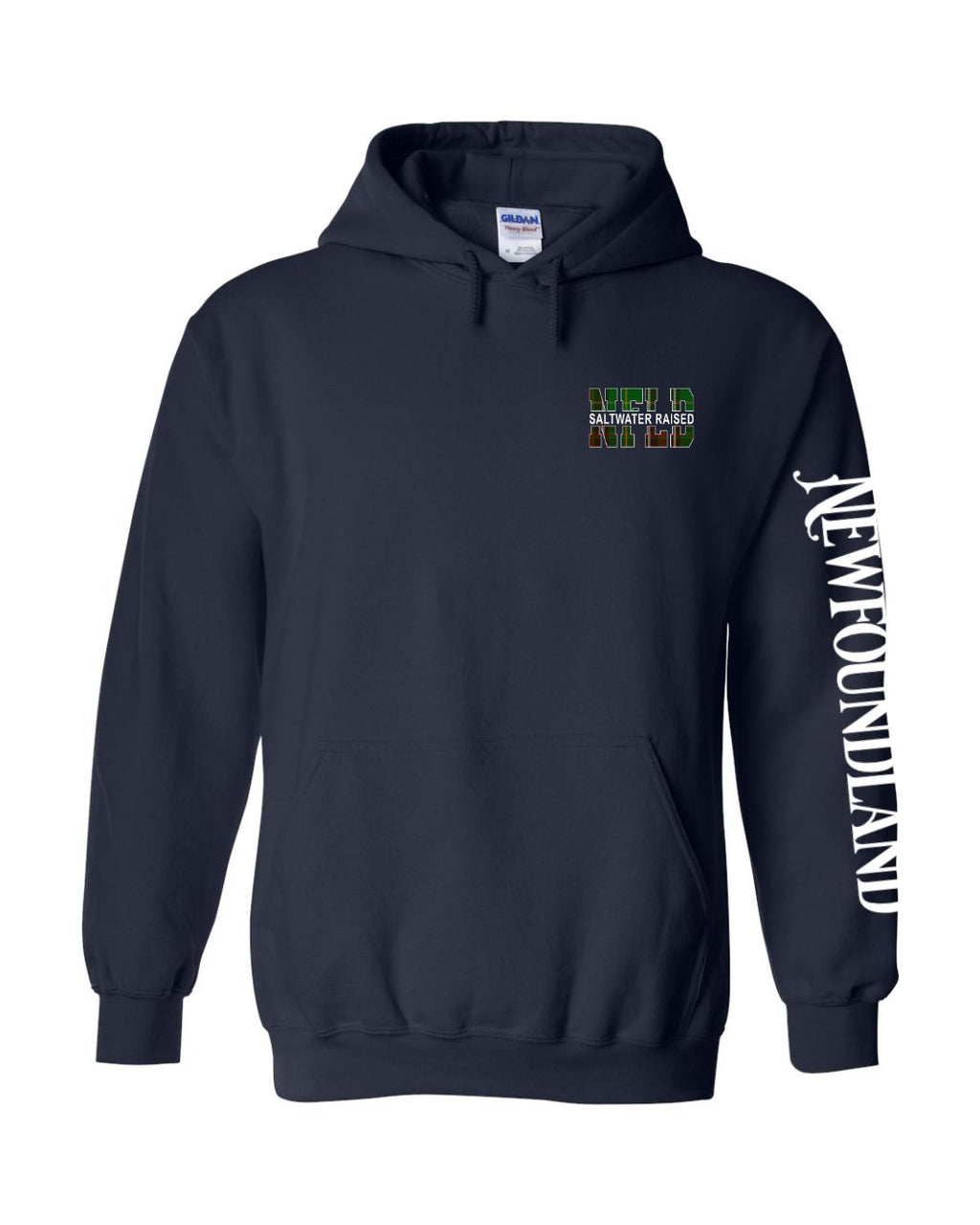 NFLD Saltwater Raised Left Chest and Sleeve Pullover Hoodie - Unisex