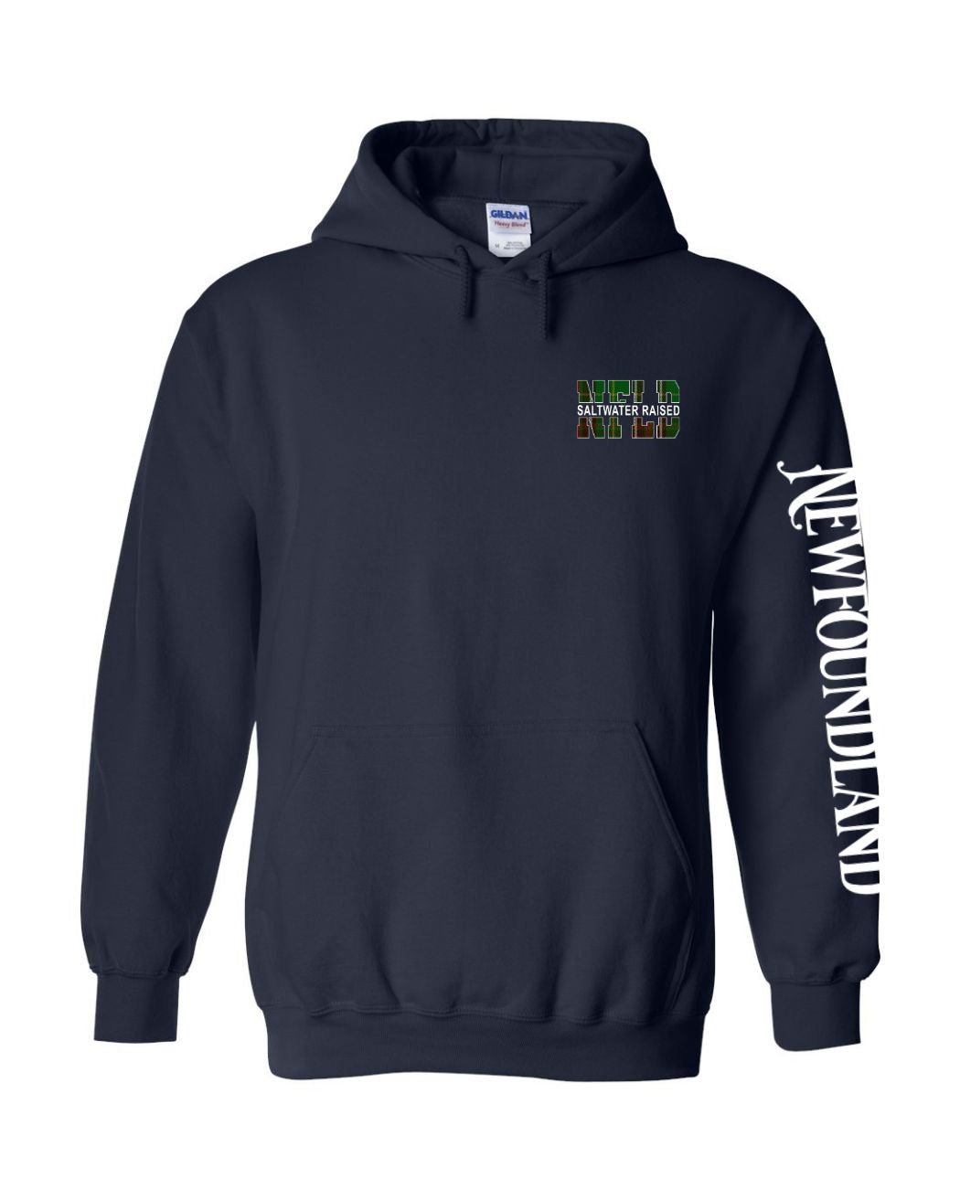 NFLD Saltwater Raised Left Chest and Sleeve Pullover Hoodie - Unisex